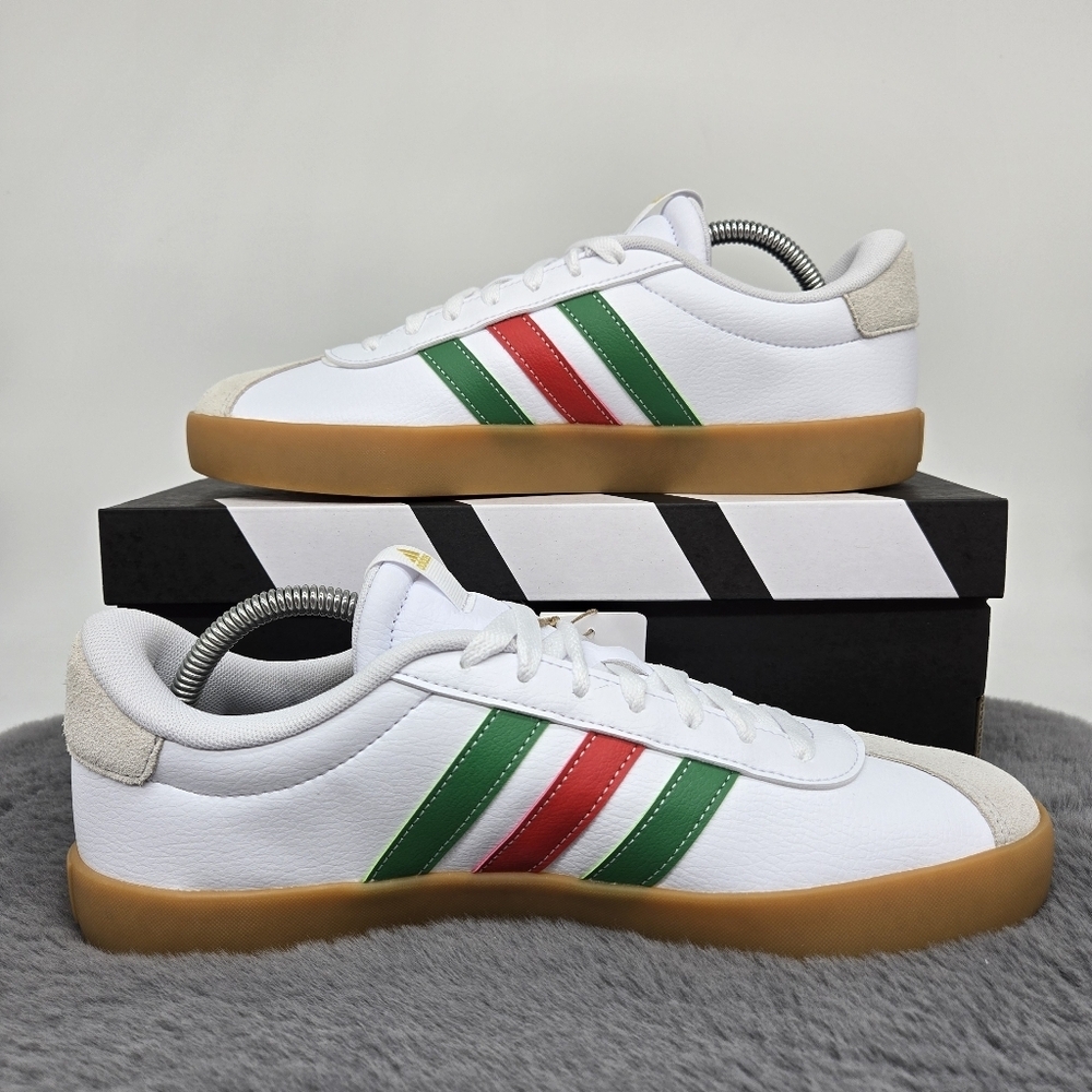 New adidas VL Court 3.0 Cloud White Green Red Men's Shoes Size 9.5 - Picture 6 of 8